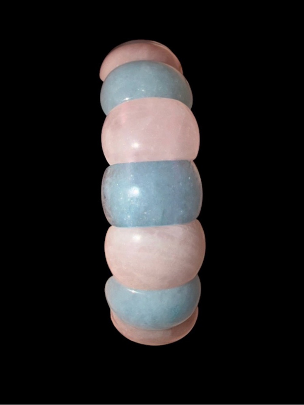 Chunky Pastel Baby Blue and pink gemstone bracelet